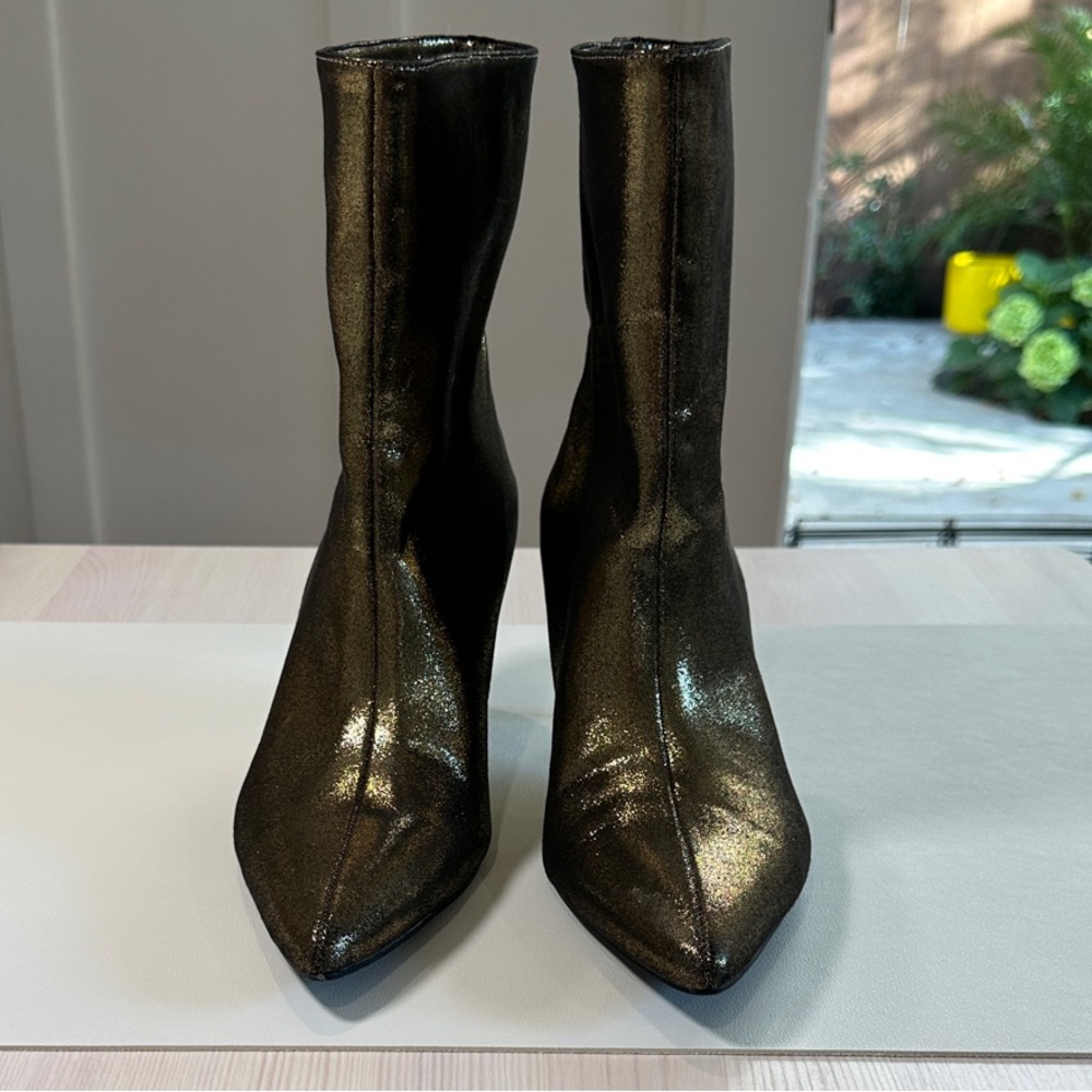 Zara Shimmering Gold Heeled Boots